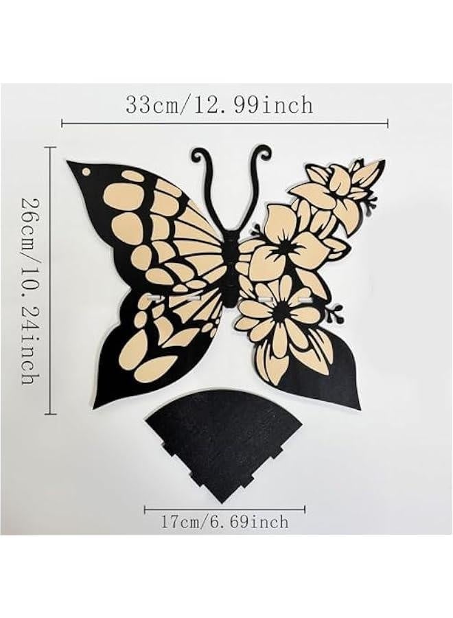 Wall Corner Decor | Aesthetic Corner Wall Organizer | Wing Decoration, Creative Floating Corner Wall Shelf, Wings Corner Shelf, erfly Wings Design Crystal Display Shelf - Image 3