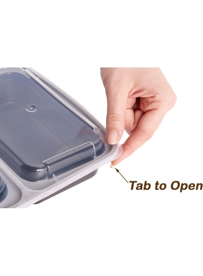 ALSAQER [20 Pack] Compartment Black Base with Lids Food Storage Container(32 oz) RE 32 | Disposable Food Container | Meal Preparation Containers | Lunch Boxes Microwave | Freezer Safe (1 - Compartment) - Image 3