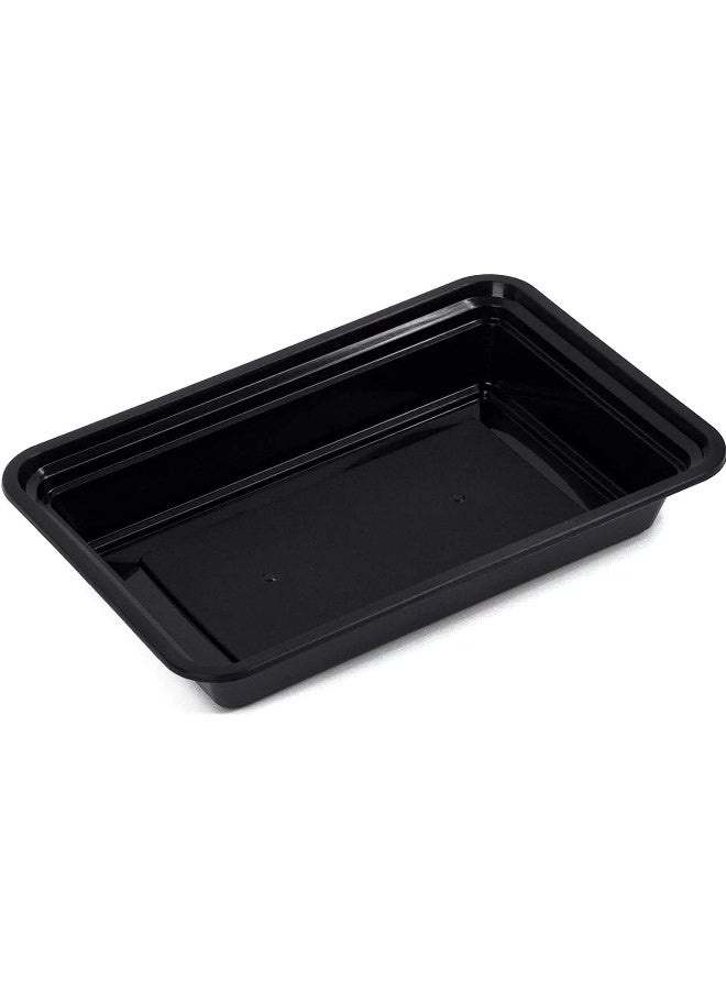ALSAQER [20 Pack] Compartment Black Base with Lids Food Storage Container(32 oz) RE 32 | Disposable Food Container | Meal Preparation Containers | Lunch Boxes Microwave | Freezer Safe (1 - Compartment) - Image 4