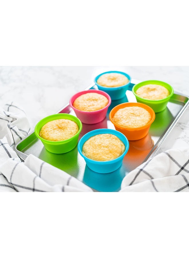 Bakerpan Silicone Jumbo Muffin Cups For Baking, Smooth Large Air Fryer Muffin Cups, 3 1/2 Inch Muffin Baking Cups, Jumbo Cupcake Liners - Set of 6 - Image 5