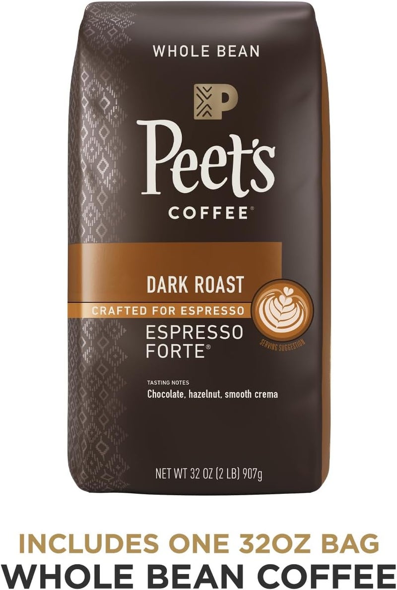 Peet's Coffee قهوة بييتس المحمصة الداكنة - قهوة حبوب كاملة إسبريسو فورت 32 أونصة - Image 2
