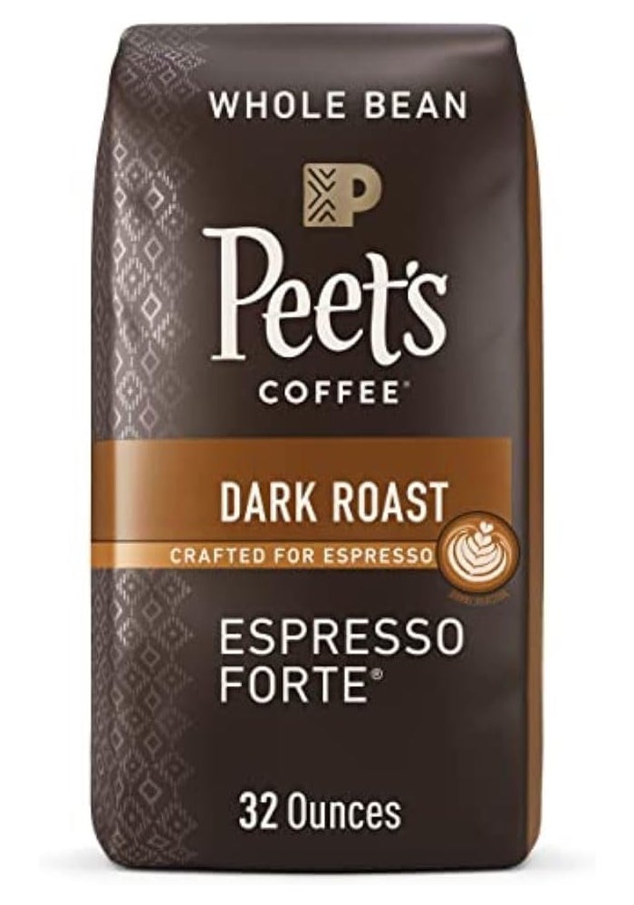 Peet's Coffee قهوة بييتس المحمصة الداكنة - قهوة حبوب كاملة إسبريسو فورت 32 أونصة - Image 1
