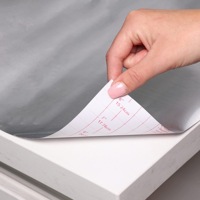 Con-Tact Brand Metal FX Creative Covering, Self-Adhesive Drawer Liner, Durable and Waterproof Shelf Liner, 18" x 6', Faux Stainless Steel - Image 4