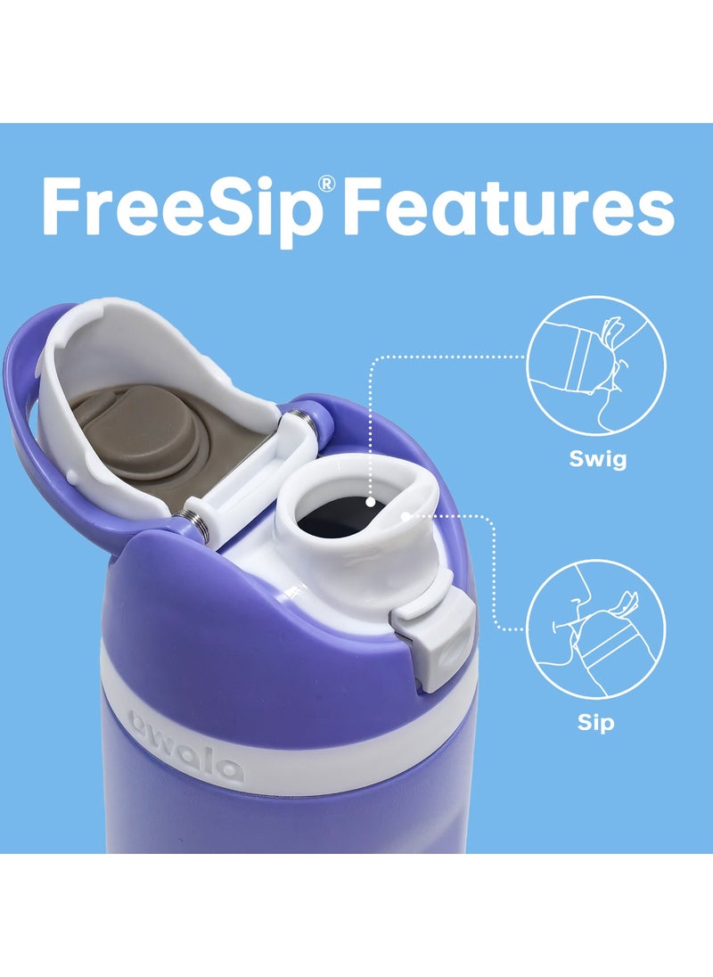 Owala - FreeSip Insulated Stainless Steel Water Bottle with Straw for Sports Travel and School BPA-Free Sports Water Bottle (Purple 24OZ) - Image 1