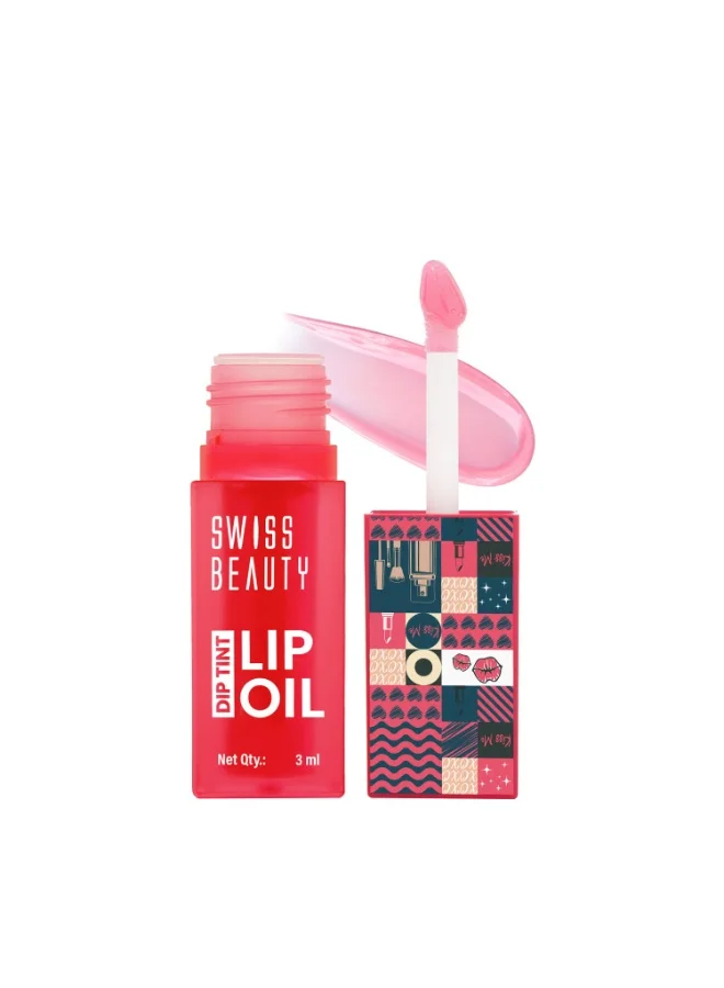 سويس بيوتي Swiss Beauty Dip Tint Lip Oil | Colour-Changing Lip Oil | Glossy Finish | Long-Lasting Moisturisation | Enriched with Vitamin E | Shade-02 Dragon Fruit, 3ml