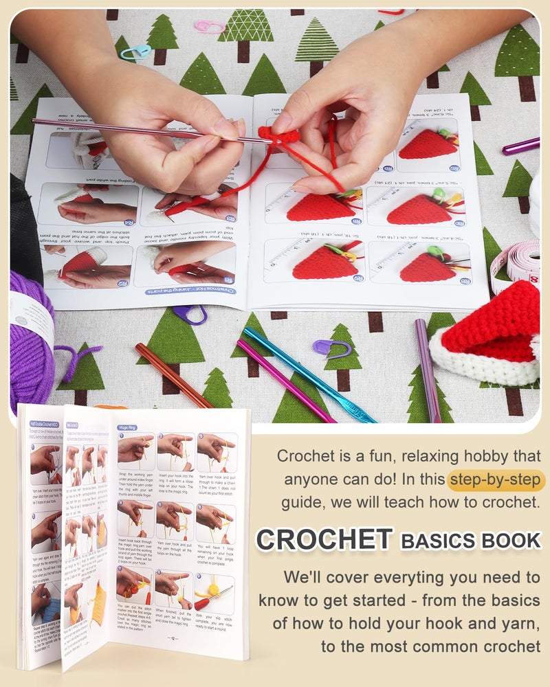Aeelike Crochet Kit for Beginners Young and Old, First Crochet Kit for Adults Include 23pcs Crochet Hooks, 655 Yards Yarn Set for Crocheting, Instruction, Bag, Crochet Accessories and Supplies, Black - Image 2