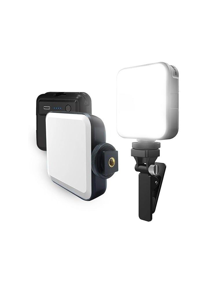 Rechargeable Mini LED Video Light – 2000mAh – Dimmable Photography Light with Clip and 3 Mounts – Adjustable 2500K–6500K Color Temperature - Image 1