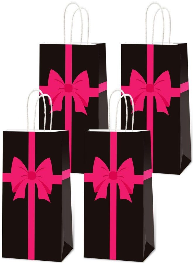 ojustbeok 24 pcs Squid Theme Gift Paper Bags Pink Black Theme Party Decorations Pink Bow Party Favor Bags Game Candy Goodie Treat Snacks Bag for Girls Baby Shower Birthday Gifts Favor Supplies - Image 1