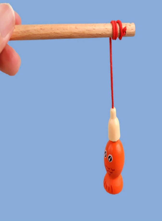 Montessori Wooden Toys for 1 2 3 Year Old Boys Girls Toddlers, Fishing Four Post Shape Sorter, Wooden Sorting & Stacking Toys with Fishing Rod, Educational Learning Puzzles, Color & Shape Recognition, Preschool Brain Development Toy Gift - Image 5