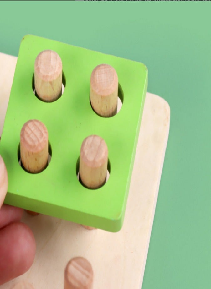 Montessori Wooden Toys for 1 2 3 Year Old Boys Girls Toddlers, Fishing Four Post Shape Sorter, Wooden Sorting & Stacking Toys with Fishing Rod, Educational Learning Puzzles, Color & Shape Recognition, Preschool Brain Development Toy Gift - Image 3