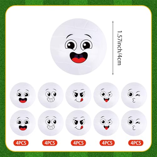 Atiloy 20 Pcs Mini Volleyball Stress Ball Volleyball Party Gift Small Funny Foam Face Squeeze Anxious Toy Sports Squishy Ball for Kids School Carnival Reward Volleyball Party Supply Valentines Day Gifts - Image 5