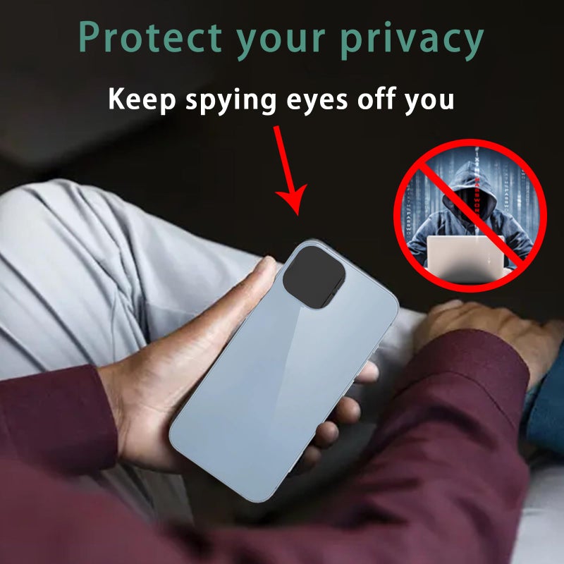 EYSOFT Phone Camera Lens Cover Compatible for iPhone 14/iPhone 14 Plus,Camera Lens Protector to Protect Privacy and Security,Strong Adhesive Black - Image 3