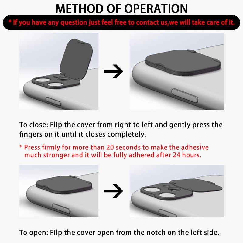 EYSOFT Phone Camera Lens Cover Compatible for iPhone 14/iPhone 14 Plus,Camera Lens Protector to Protect Privacy and Security,Strong Adhesive Black - Image 2