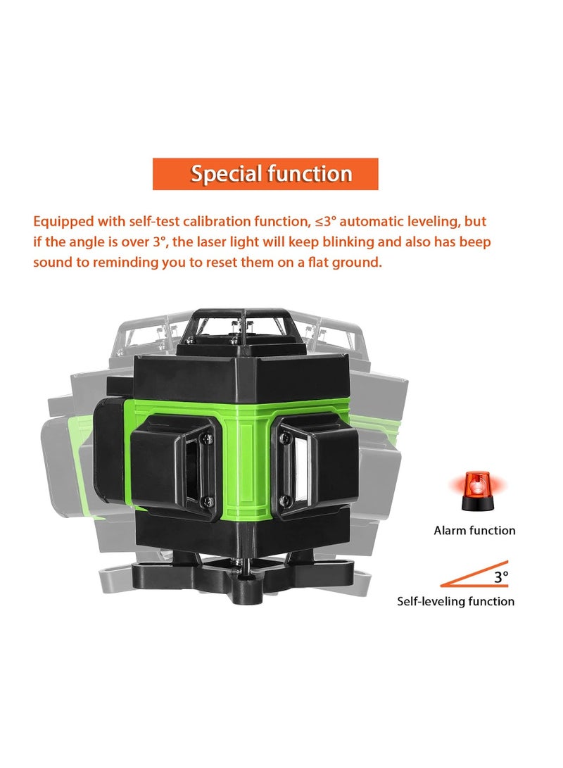 Multifunctional 4D 16 Lines Level 3° Self-leveling Machine USB Rechargeable Lithium Battery Leveling Tool with Vertical Horizontal Tilt Lines - Image 5