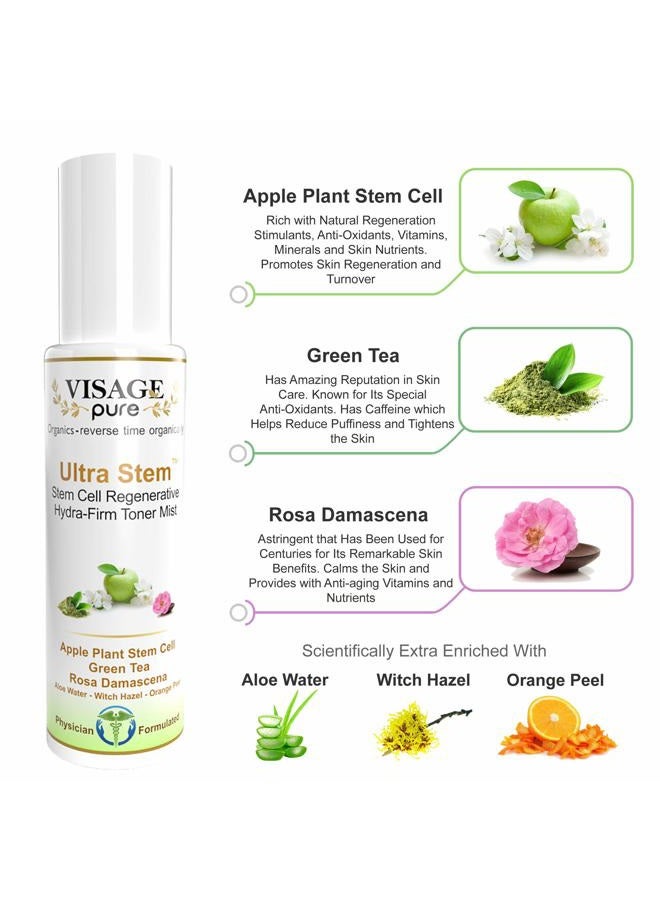 Visage Pure Ultra Stem Regenerative Face Toner - - Organic - Physician Formulated - Research Supported - Natural Extra Strength Antiaging Stem Cell Toner. Tightens The Skin and Minimizes Its Pores - Image 2
