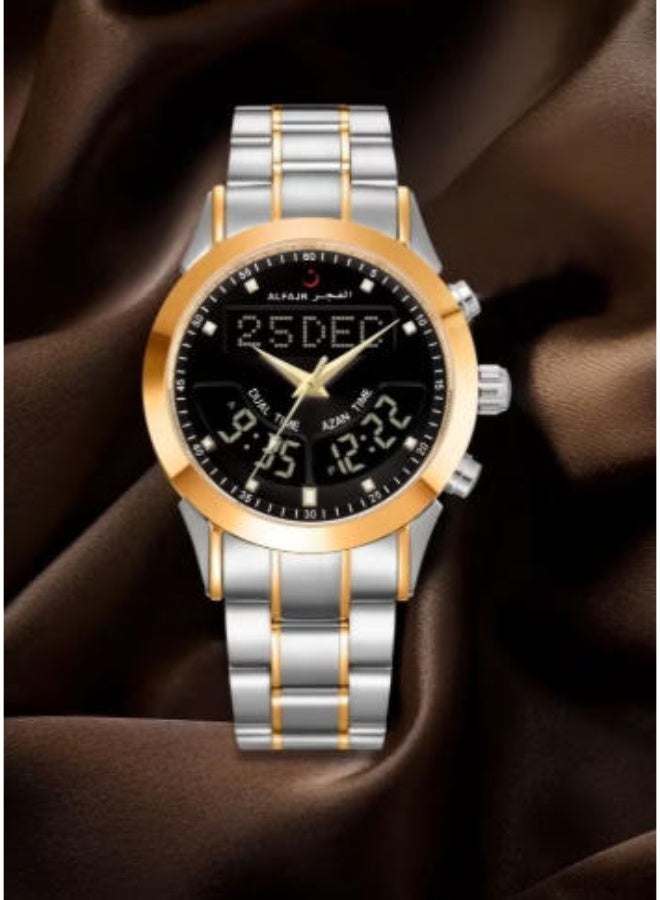 Al Fajr Men's Luxury 360 Stainless Steel Watch WA-10GSB - Image 2