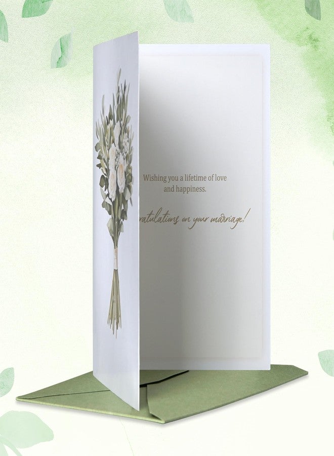 SEEBERY Wedding Card for Bride and Groom-Elegant Bridal Shower & Engagement Card, Congratulations Greeting Card for Bride to Be, Wedding Gifts for Couples (Bridal Bouquet) - Image 4