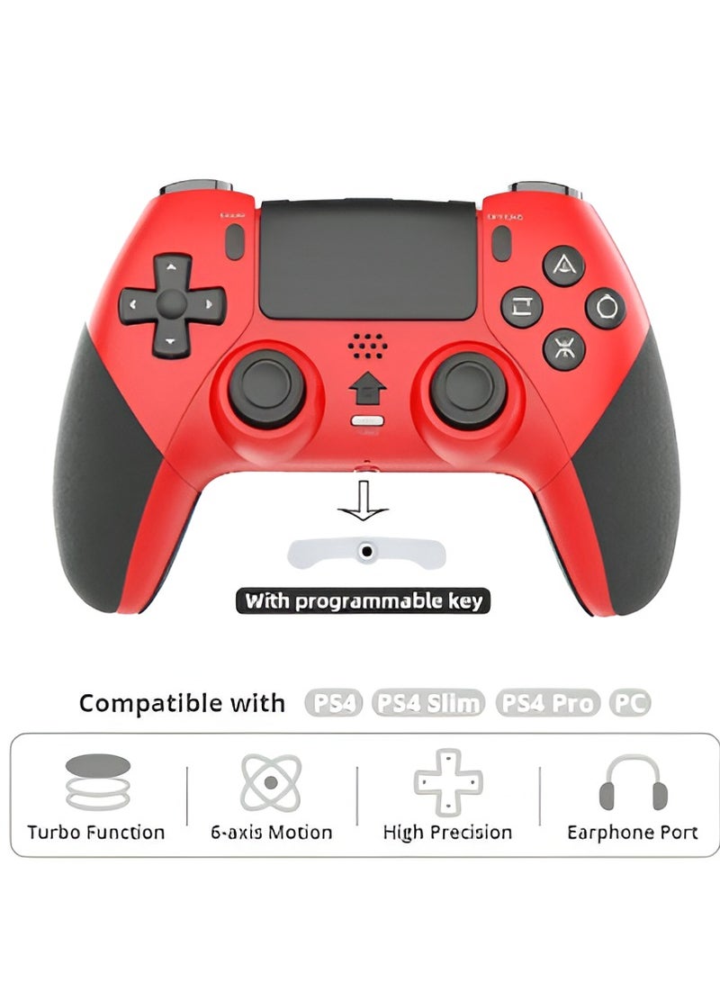 وحدة تحكم لاسلكية لـ PS4 وPC مع زرّين قابلين للتعديل في الخلف، مدخل سماعة 3.5مم، ميزة Turbo، تحكم بالاستشعار الحركي، اهتزاز مزدوج، متوافقة مع PS4 (Slim و Pro) وPC (إصدارات 7 و 8 و 10 و 11). - Image 3