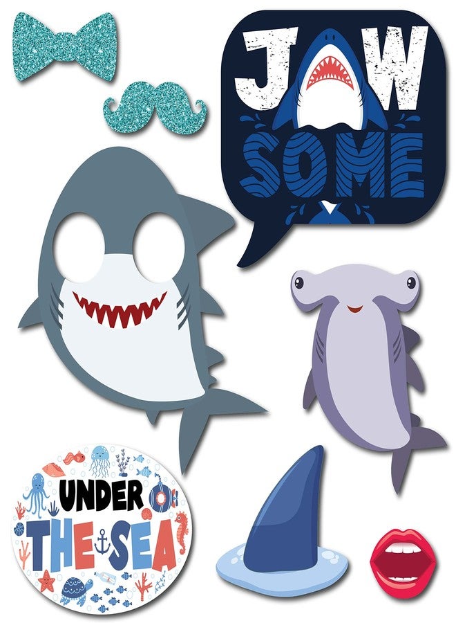Outside The Booth Under The Sea Photo Booth Props - 41-pc Photobooth Kit with 8 x 10-Inch Sign, 60 Adhesive Pads, 45 Sticks - Under The Sea Decorations - Under The Sea Party Decorations - Image 5