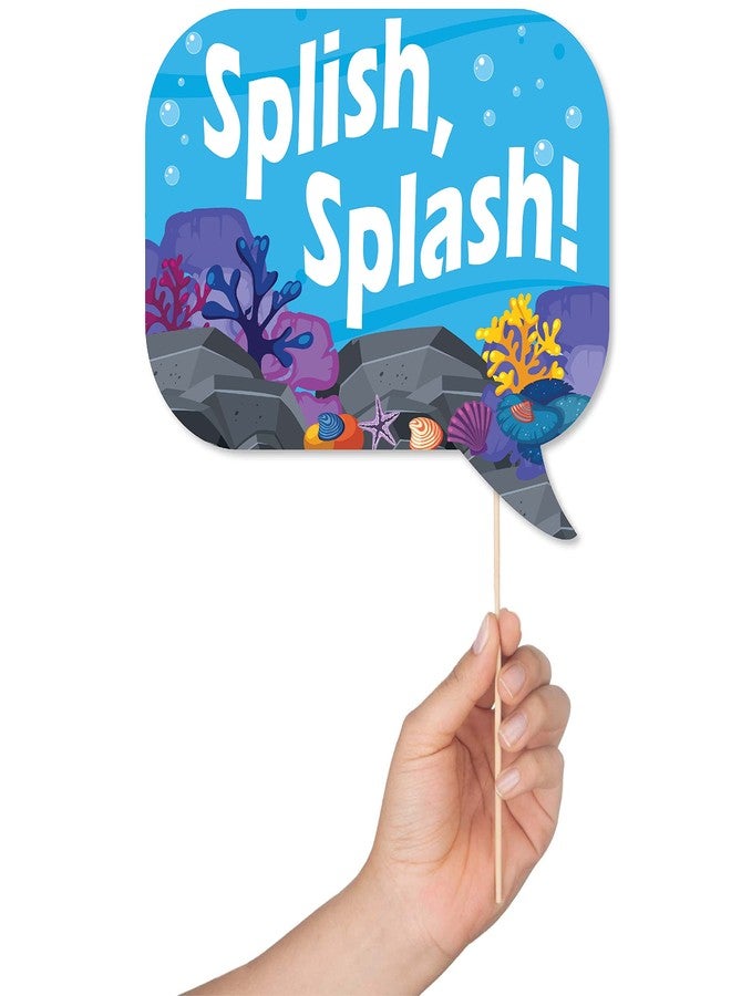 Outside The Booth Under The Sea Photo Booth Props - 41-pc Photobooth Kit with 8 x 10-Inch Sign, 60 Adhesive Pads, 45 Sticks - Under The Sea Decorations - Under The Sea Party Decorations - Image 3