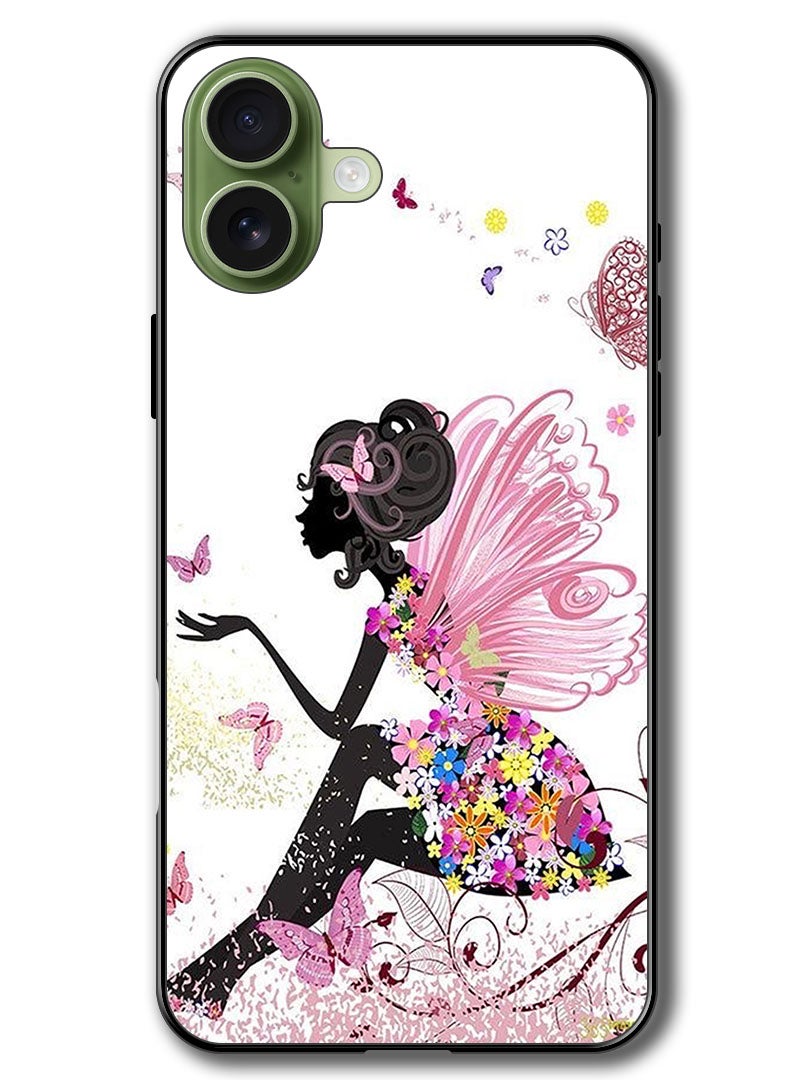 Theodor Case Compatible with Apple iPhone 17 6.3 Inch Protection Shockproof Bumper Cover Butterfly Girl - Image 1
