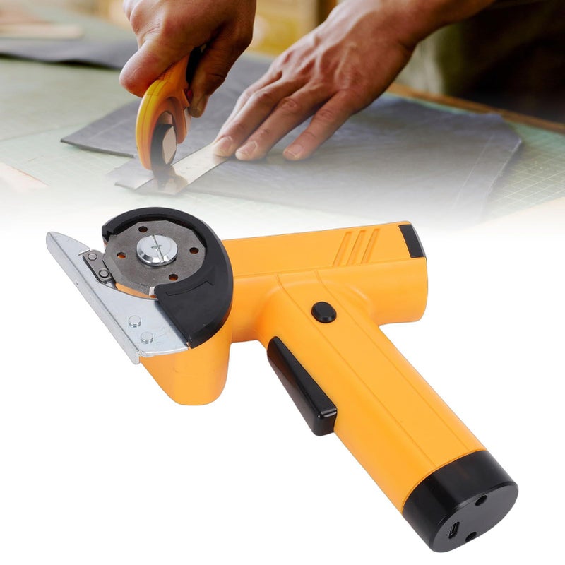 Cordless Electric Scissors Rechargeable Cardboard Box Cutter 420 RPM Cutting Shear with Safety Blades LED Light For Fabrics Carpets Leather Clothes Carton Yellow - Image 5
