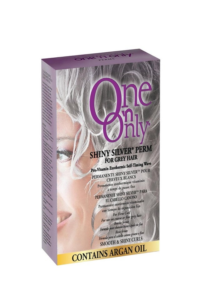 ون آند أونلي مجموعة One 'n Only Shiny Silver Perm Kit - تجعيد الشعر المنزلي ذاتي التسخين للنساء بزيت الأرغان - علاج للشعر للحصول على تجعيدات ناعمة وسهلة التصفيف مع الشعر الرمادي (علبة واحدة) - Image 1