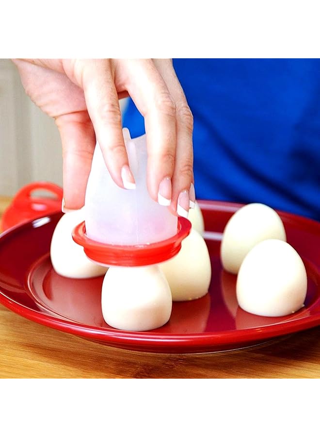 إيروريكس 6 قطع من أواني طهي البيض المصنوعة من السيليكون غير اللاصقة بدون قشرة، أكواب سلق البيض سريعة الطهي لتناول الإفطار - Image 3