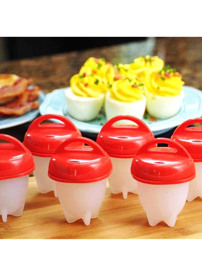 إيروريكس 6 قطع من أواني طهي البيض المصنوعة من السيليكون غير اللاصقة بدون قشرة، أكواب سلق البيض سريعة الطهي لتناول الإفطار - Image 5