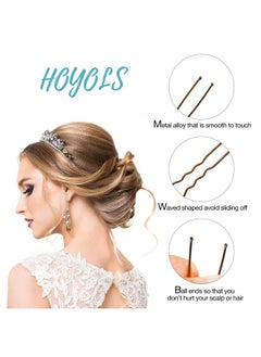 HOYOLS U Shaped Hair Pins Brown Assorted Size U Shape Bobby Pins Metal Bun Clips Hairpin Crimped Design With Ball Tips For Buns Women Girls Grips Hairstyle 150 Count Bulk Pack (Brown)  - Image 3