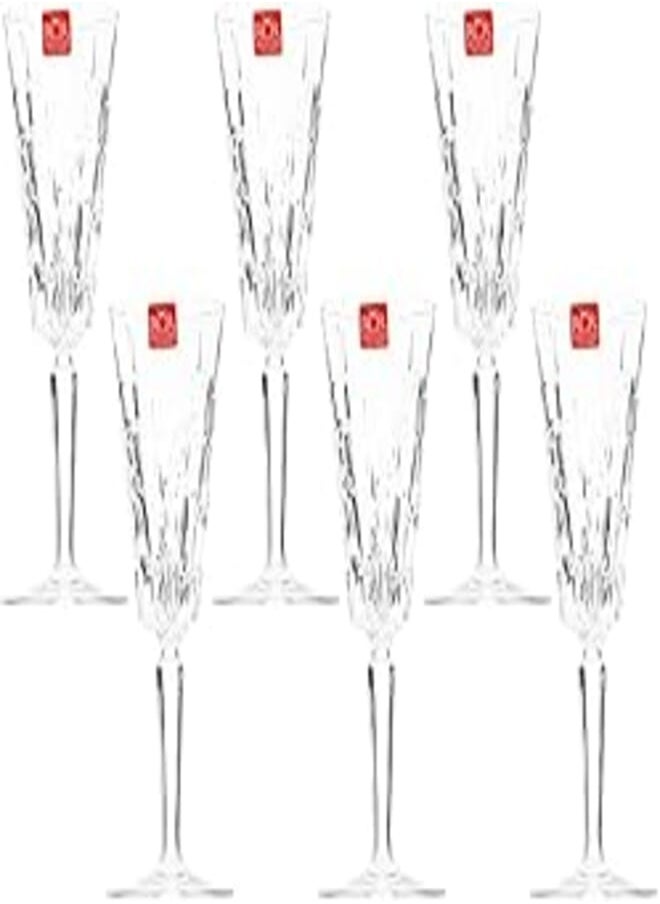 RCR RCR Etna Crystal Flute Set of 6 Pieces 190ml - Transparent 