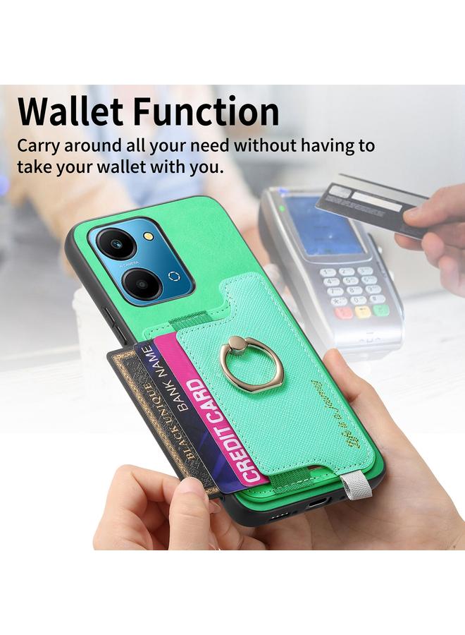 اس-توب جراب هاتف Honor 90 GT 5G Retro Magsafe Cross من الجلد مع حامل حلقة وحقيبة بطاقات - Image 4