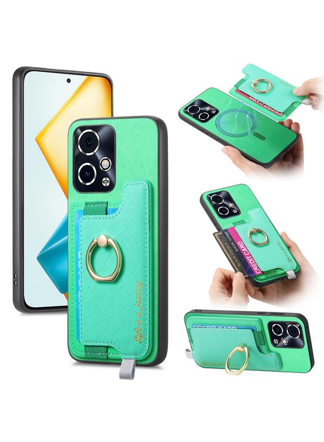 اس-توب جراب هاتف Honor 90 GT 5G Retro Magsafe Cross من الجلد مع حامل حلقة وحقيبة بطاقات - Image 1