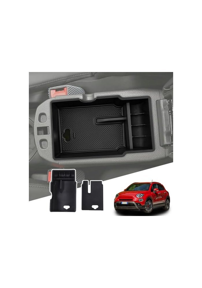 Tumukiw Central Console Armrest Storage Box Compatible with Fiat 500X Center Console Organizer Tray ABS Interior Accessories - Image 1