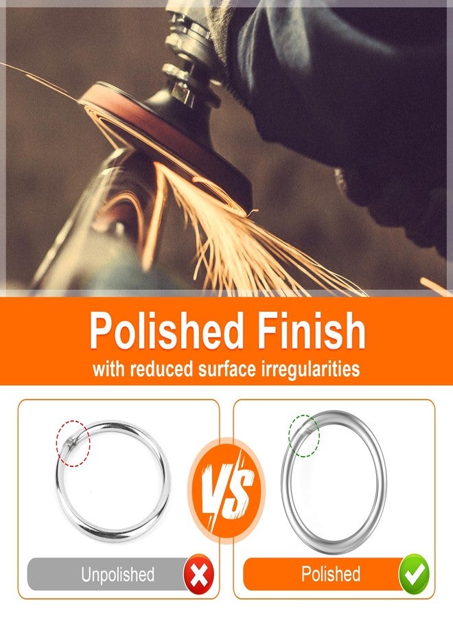 BEYOURD 2 3/4 inch Metal O Rings, Stainless Steel Round Ring Buckles, Solid Welded Metal ring for Dog Collars, Macrame, Hanging Strap Slings - Image 3