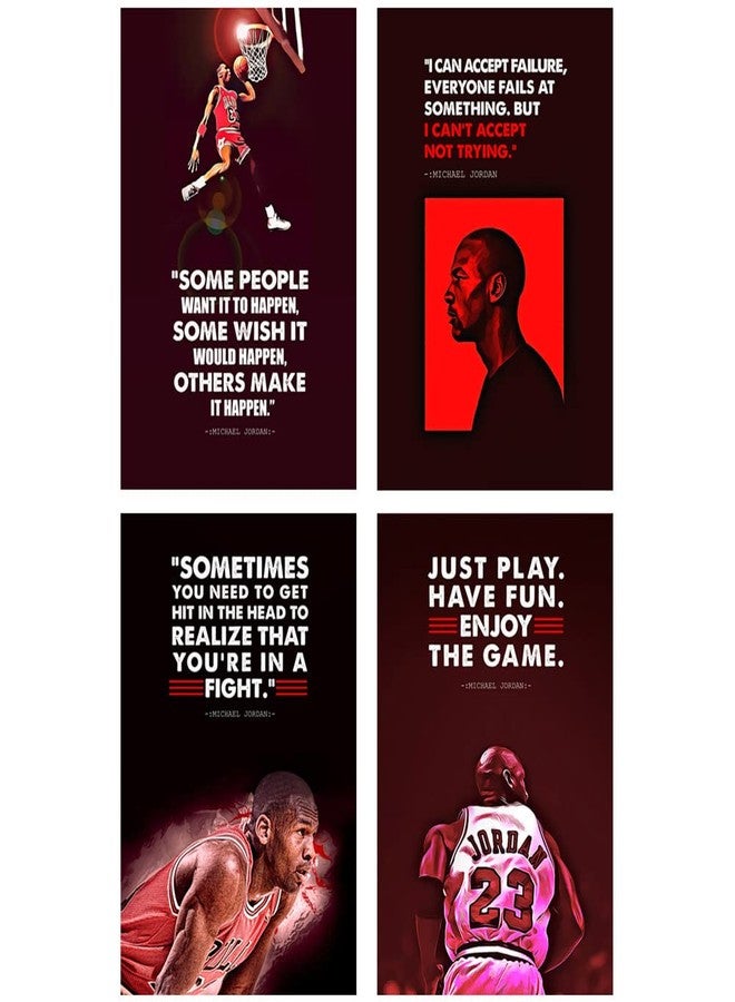 SWASUM Motivational and Inspirational Quotes Wall Posters, (Michael Jordan, Sports Poster) 12x18 Each, Pack of 04 Paper Wall Poster (unframed) - Image 1