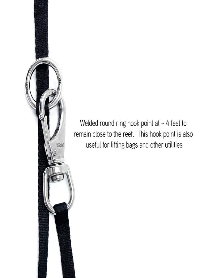 ويكد خطاف غوص متعدد النقاط من الفولاذ المقاوم للصدأ 316 من ويكد، طوله من 4 إلى 6 أقدام - أسود داكن - Image 4