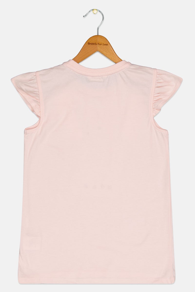 Hamleys Kids Girl Sequin Ruffle Sleeve Top, Pink - Image 3