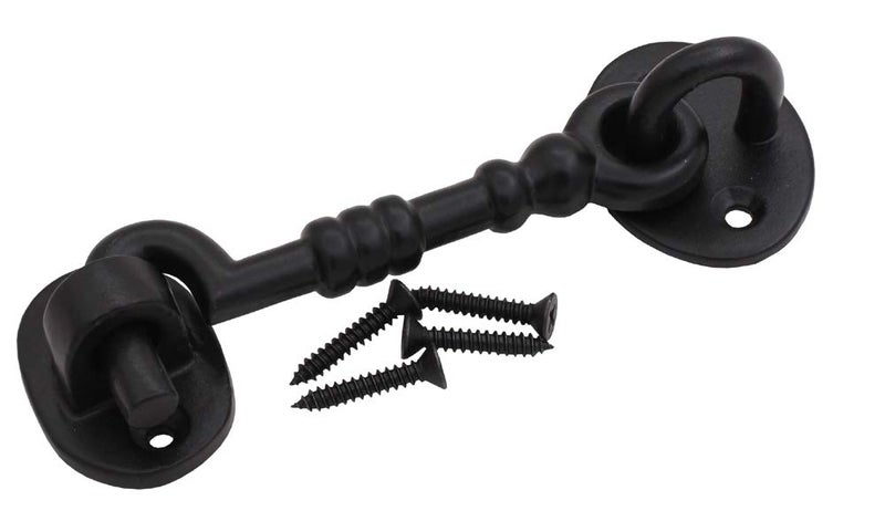 THDC Cast Iron Cabin Eye Hook Latch for Gates Latch for Doors Privacy Hook Wrought Iron Cabin Hook Eye Latch Lock 5 Small