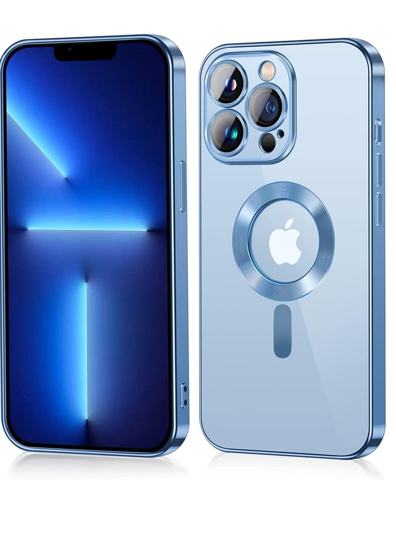 ten.tech Transparent Magnetic Protection Cover Compatible with MagSafe for iPhone 11 Pro Max Mobile Phone, Anti-Shock and Anti-Scratches, and Camera Lens Protector (Sierra Blue) by Tin Tech  - Image 1