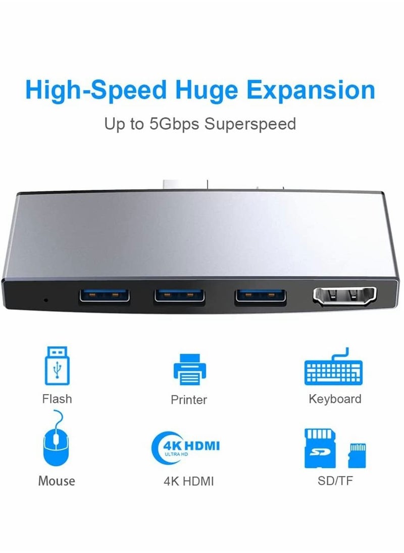 SYOSI - Hub for Surface Pro 6/Pro 5/Pro 4 Docking Station USB 3.0x3 Adapter SD TF/Micro Memory Card Reader 4K HDMI Port Microsoft 4/ 5/6 - Image 1