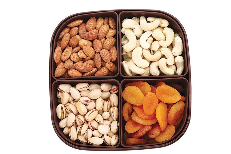HOUSEHOLD CULTURE HOUSEHOLD CULTURE Plastic Titan 4 Sections Multipurpose Dry Fruit Chocolates Sweet Box Set Single - Image 1