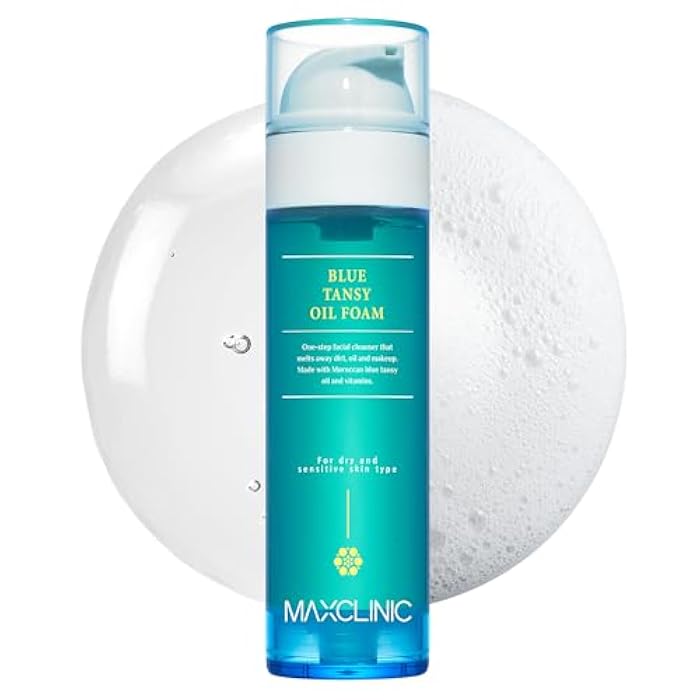 MAXCLINIC [K-Beauty] Blue Tansy Oil to Foam - All-in-One Korean Face Wash OilBased Foaming Facial Cleanser - Excess Sebum & Oil Control - Makeup Deep Cleansing Oil for All Skin Types (3.88 fl oz) - Image 1