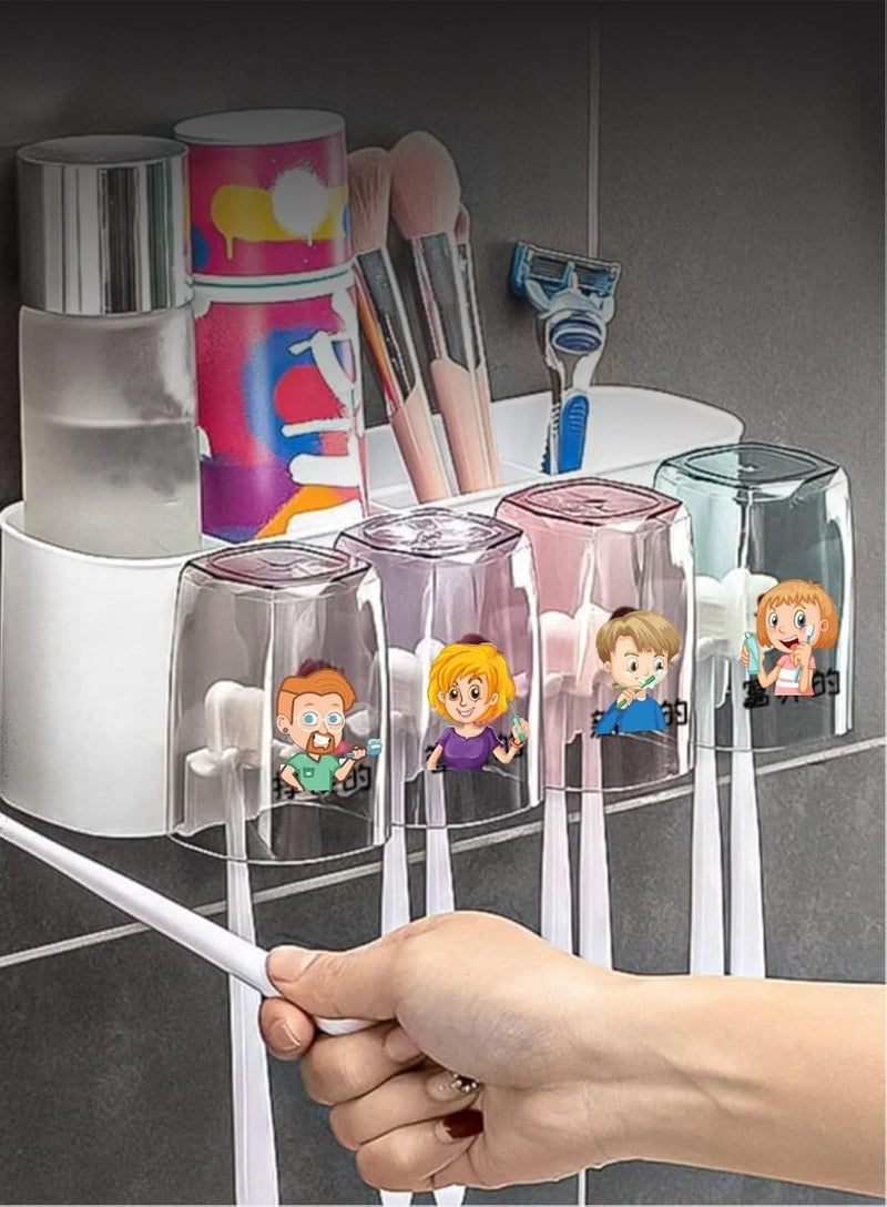 Swaze Wall Mounted Toothbrush Holder for Bathroom | Brush and Paste Holder | Tooth Brush Stand for Wash Basin | Bathroom Brush Stand | Toothbrush Holders for Bathroom Wall for Kids and Families - Image 3