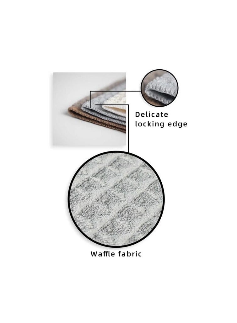 Liying Barista Cleaning Towel with Hook Set Pack of 2pcs, Mirco Fiber Cloth for Cleaning Espresso Coffee Machine Steam Wand and Coffee Bar Counter (30 * 30CM) white and Grey - Image 4
