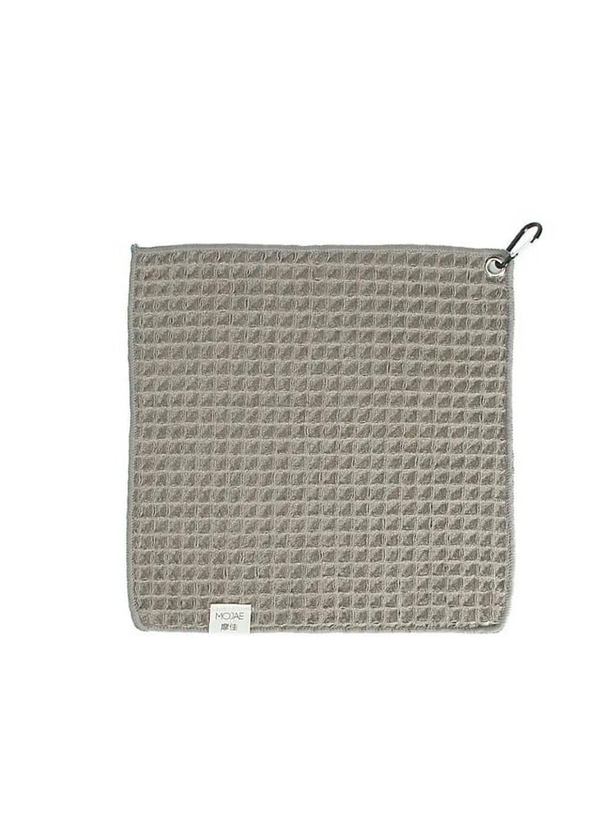 Liying Barista Cleaning Towel with Hook Set Pack of 2pcs, Mirco Fiber Cloth for Cleaning Espresso Coffee Machine Steam Wand and Coffee Bar Counter (30 * 30CM) white and Grey - Image 3