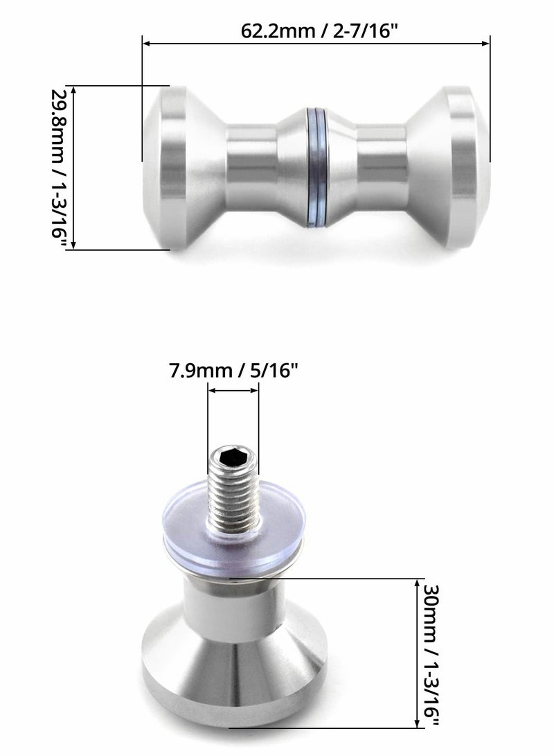 Shower Glass Door Handles, 304 Stainless Steel Bathroom Pull Knob with Stain Finish for Glass Door Solid Back-to-Back Shower Door Knob Glass Door Bathroom Double-Sided Handle - Image 5