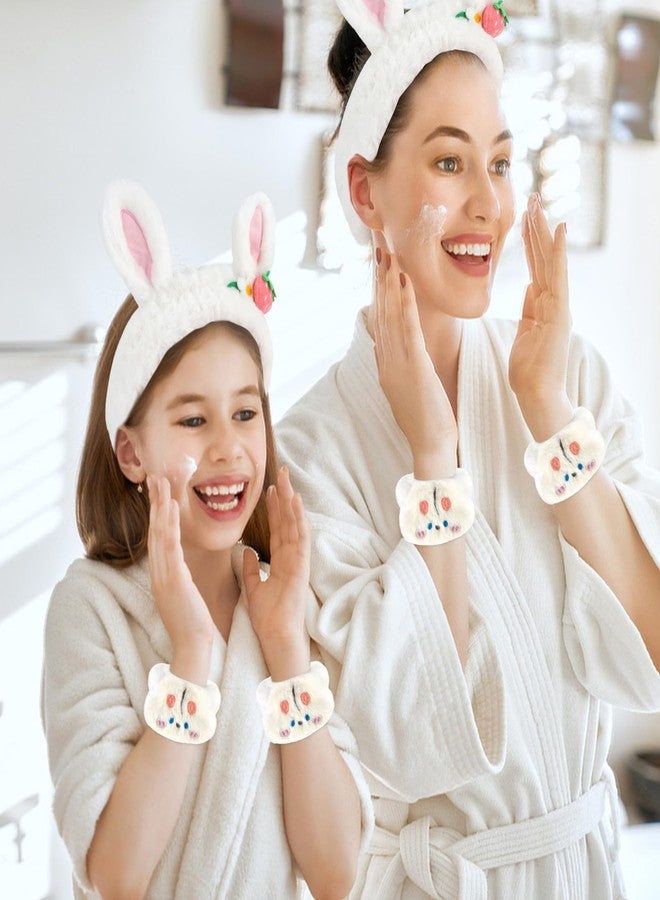 CAVETEE 3 Piece Cute Headband Set - Spa Cosmetic Elastic Headband, Wristband for Women, Face Skincare and Shower - Image 2