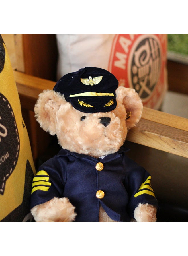 Captain Bear Stewardess Bear Pilot Doll Plush Toy Uniform Small Air China Doll Logo-Color:Captain Bear-Height:About 25cm - Image 5