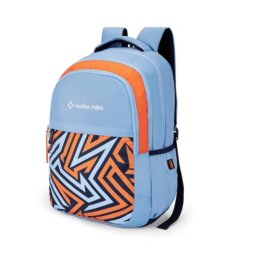 Nasher Miles Physics 4 Compartment Laptop Backpack 31 Liters Polyester with Raincover| Front Organiser Ideal for College, School Bags for Boys & Girls (Blue) - Image 1